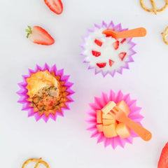 Silicone Cups Lunch Punch Rosa Set x3