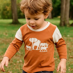 Polo Manga Larga Africa Ladrillo