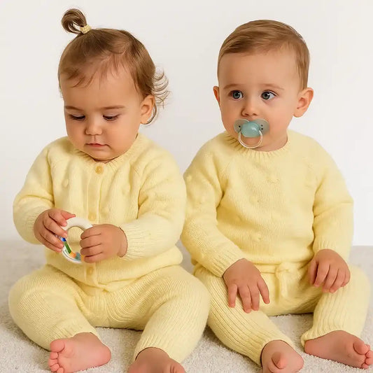 Conjunto Tejido Sofia- Lunita Llena Amarillo