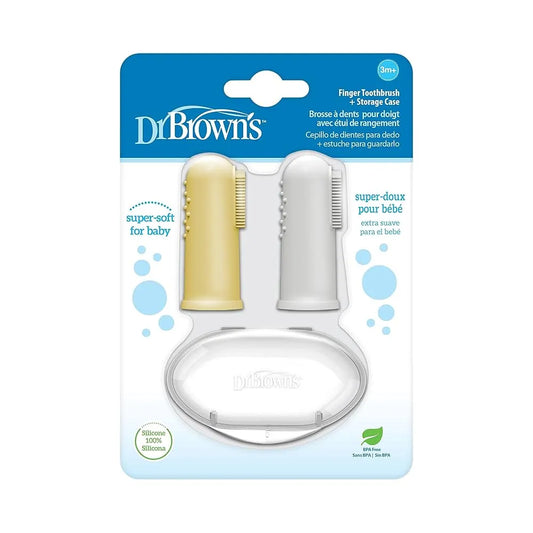 Cepillo Dedal Dúo Amarillo y Gris Silicona - Dr. Browns