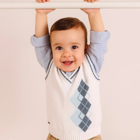 Chaleco Tejido Leo Azul