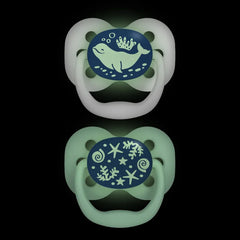 Set x2 Chupones Advantage de 0 a 6 meses Marino Brillan en la Oscuridad Dr. Browns