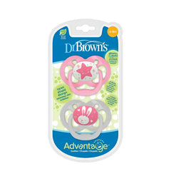 Set x2 Chupones Advantage Glow de 6 a 18 meses Estrella Dr. Browns