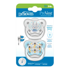 Set x2 Chupones PreVent de 0 a 6 meses Conejito Azul Dr. Browns