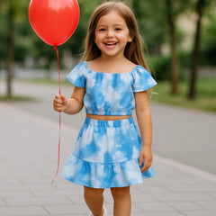 Conjunto Croptop y Falda Cielo - Compostura