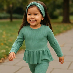 Conjunto Rib de Algodón Verde - Kora