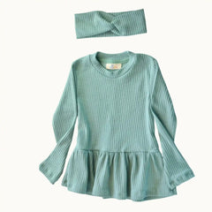 Conjunto Rib de Algodón Verde - Kora