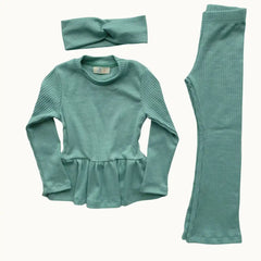 Conjunto Rib de Algodón Verde - Kora