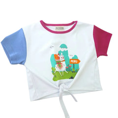 Polo Crop Top Llamita Blanco - Compostura