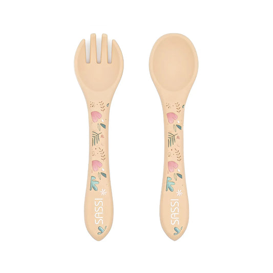 Kit de tenedor y cuchara de Silicona Gnawy El Perezoso - Sassi