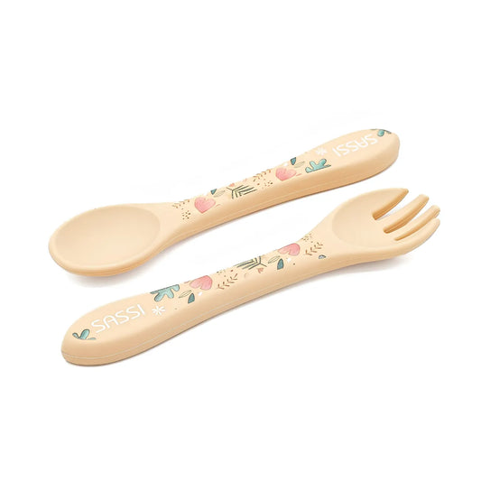 Kit de tenedor y cuchara de Silicona Gnawy El Perezoso - Sassi