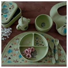 Kit de tenedor y cuchara de Silicona Cracky El Dinosaurio - Sassi