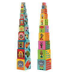 10 Cubos para Apilar- Vehiculos - Djeco