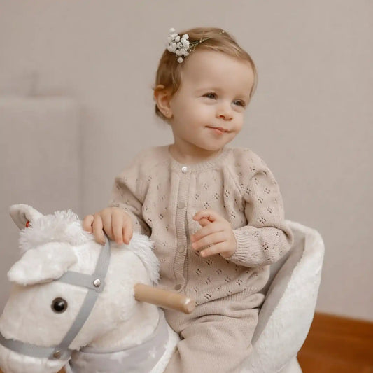 Conjunto Tejido Diamantes Beige