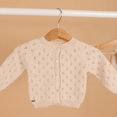 Conjunto Tejido Diamantes Crema