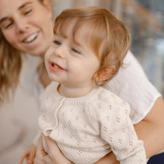 Conjunto Tejido Diamantes Crema