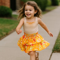 Falda Floral Amarillo - Compostura