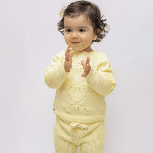 Conjunto Tejido Ternura Floral Amarillo