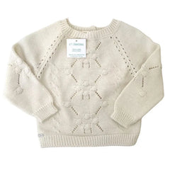 Conjunto Tejido Ternura Floral Crema