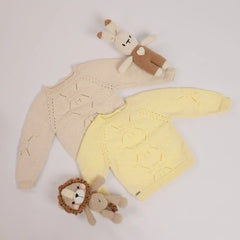 Conjunto Tejido Ternura Floral Crema