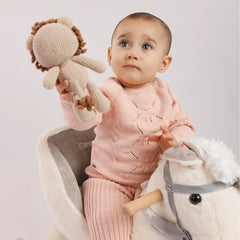 Conjunto Tejido Ternura Floral Rosa