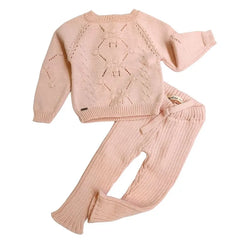 Conjunto Tejido Ternura Floral Rosa