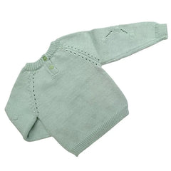 Conjunto Tejido Ternura Floral Verde Agua