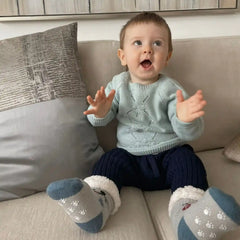 Conjunto Tejido Ternura Floral Verde Agua