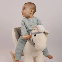 Conjunto Tejido Ternura Floral Verde Agua