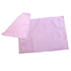 Individual Impermeable con Servilleta - Rayas Rosa