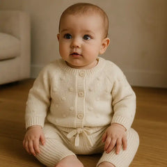 Conjunto Tejido Sofia- Lunita Llena Crema