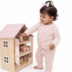 Conjunto Tejido Sofia - Lunita Llena Rosa