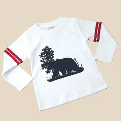 Polo Manga Larga Blanco Oso de Anteojos