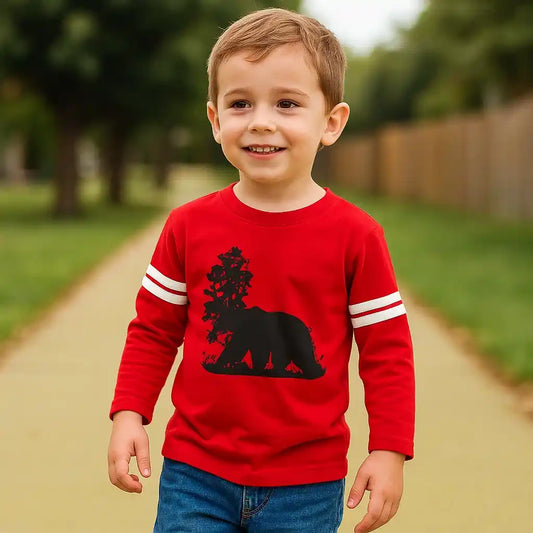 Polo Manga Larga Rojo Oso de Anteojos