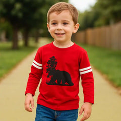 Polo Manga Larga Rojo Oso de Anteojos