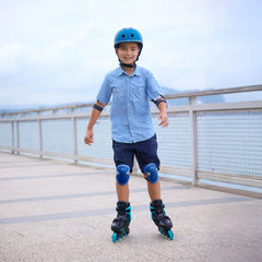 Patines Lineales Go Skates 34-37 Celeste Negro - Globber