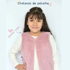 Chaleco Peluche "Conejo Rosa" - Kora