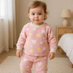 Pijama Bebé Afelpada Corazones Rosa - Compostura
