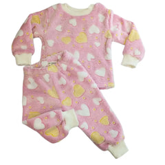 Pijama Bebé Afelpada Corazones Rosa - Compostura