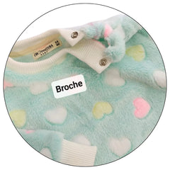 Pijama Bebé Afelpada Corazones Verde - Compostura