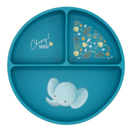 Plato de Silicona con División y Ventosa Chewy El Elefante - Sassi