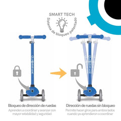 Scooter Elite Led Plegable 3-9 Celeste - Globber