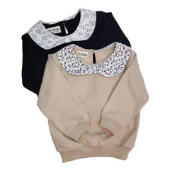 Polera Niña Cuello Lazo Beige