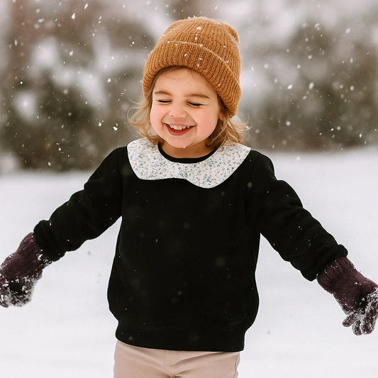 Polera Niña Cuello Lazo Negro
