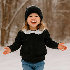 Polera Niña Cuello Lazo Negro