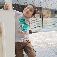 Polo Manga Larga Gris Claro Dinos