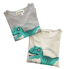 Polo Manga Larga Gris Oscuro Dinos