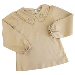 Polo Beige con Flor Bordada - Compostura