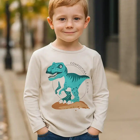 Polo Manga Larga Gris Claro Dinos