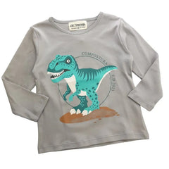 Polo Manga Larga Gris Oscuro Dinos